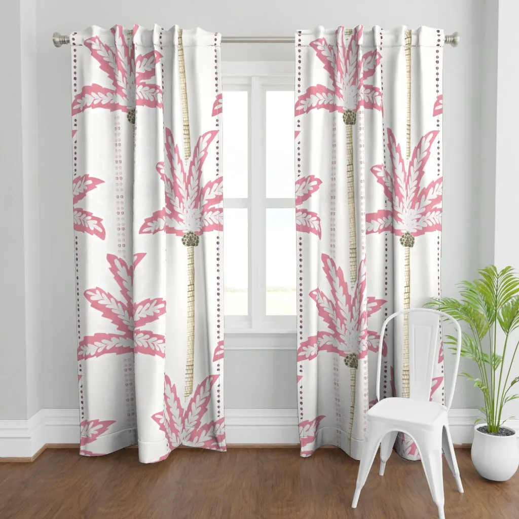 Tropical Palm Trees Curtain Panel - Pink product