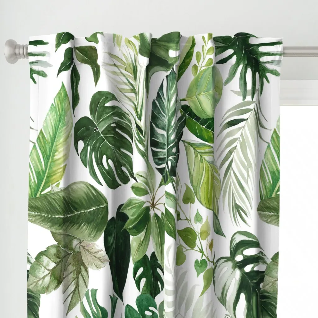 Tropical Paradise Jumbo Curtain Panel - Green alternate view
