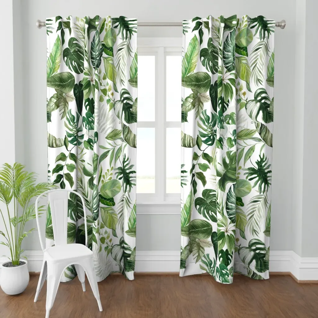 Tropical Paradise Jumbo Curtain Panel - Green product