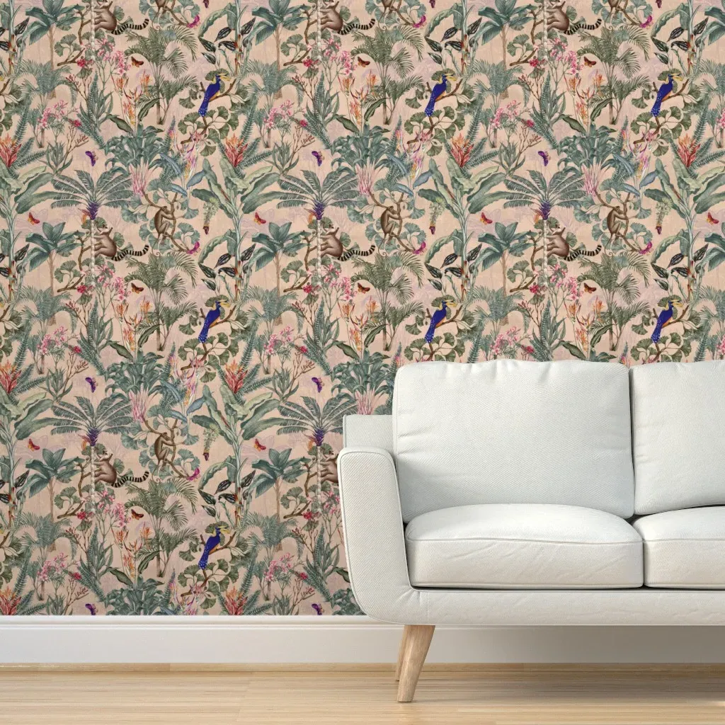 Tropical Paradise Peel and Stick Wallpaper - Beige, Green product