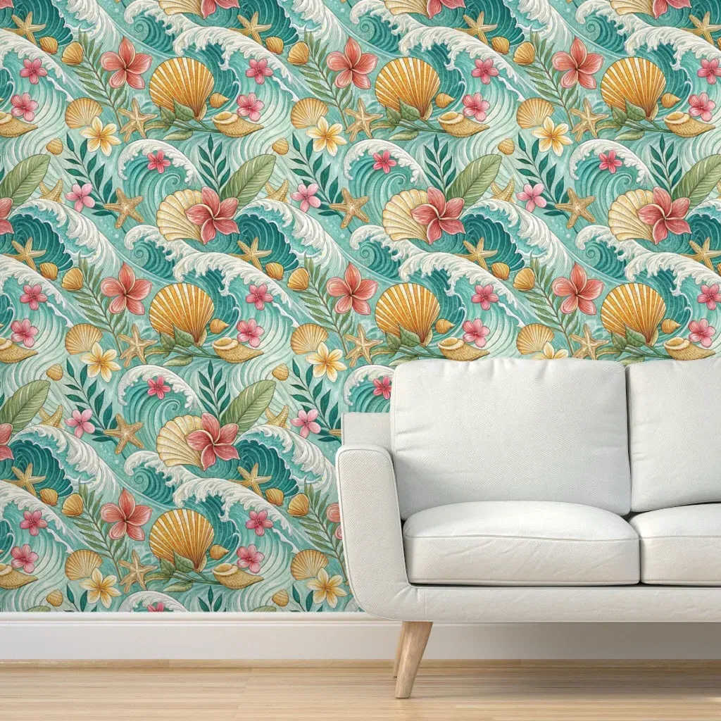 Tropical Paradise Peel and Stick Wallpaper - Teal product