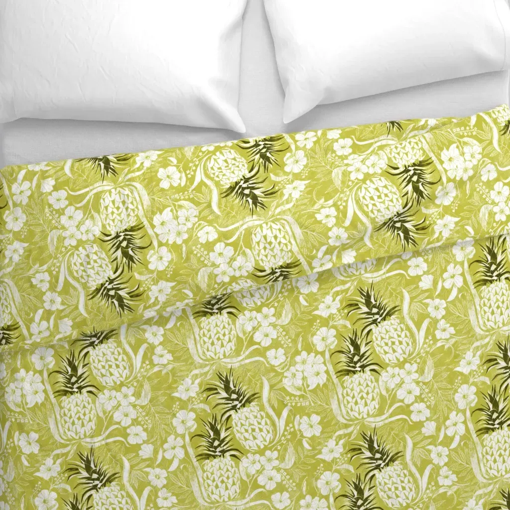 Tropical Pineapple Duvet Cover - White alternate view