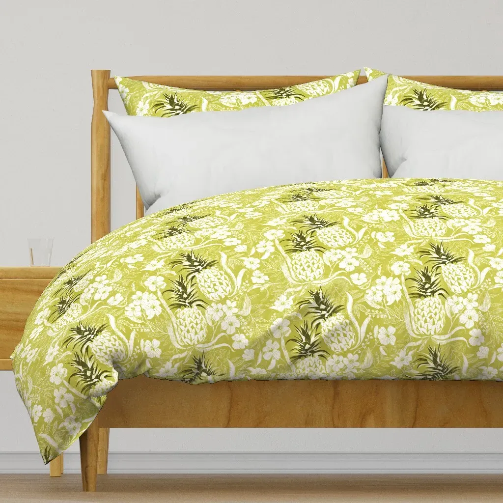 Tropical Pineapple Duvet Cover - White product