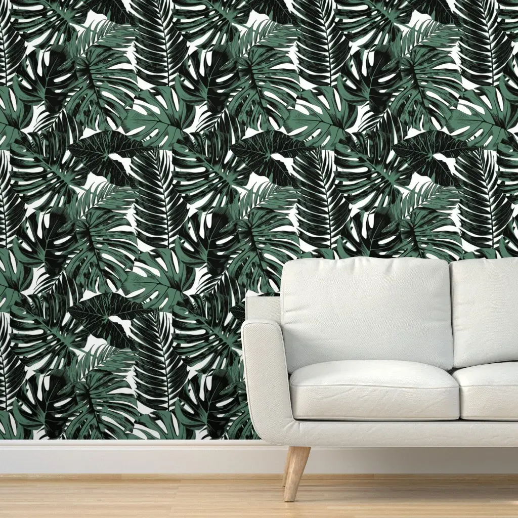 Tropical Rainforest Peel and Stick Wallpaper - Dark Green product