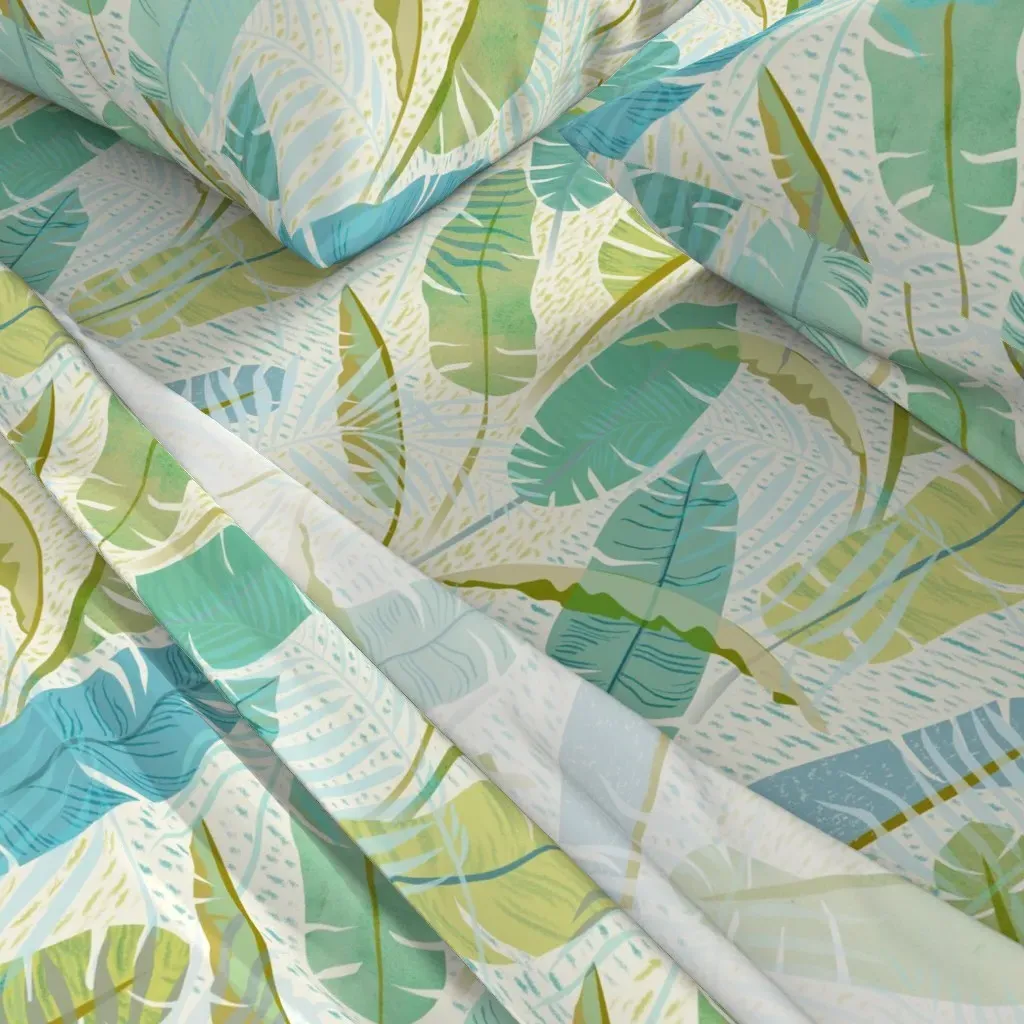 Tropical Restroom Queen Sheet Set - Teal alternate view