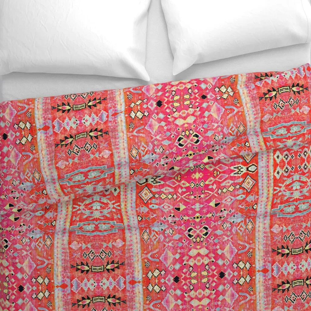 Tropical Sunrise Vertical Duvet Cover - Red alternate view