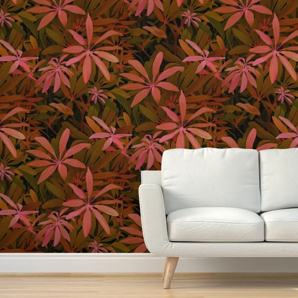 Tropical Sunset Peel and Stick Wallpaper - Coral Red product