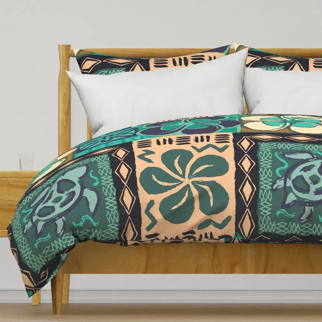 Tropical Tapa Duvet Cover - Teal product