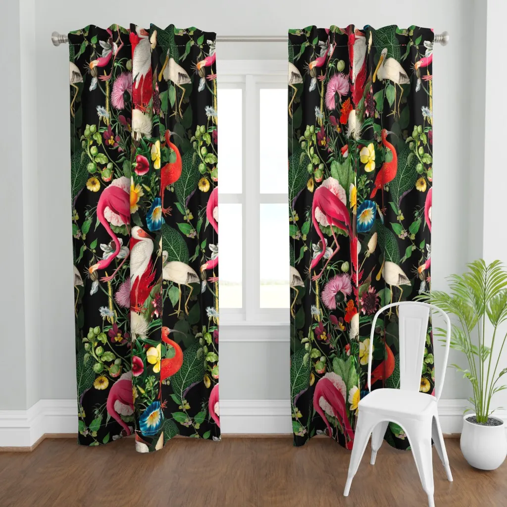 Tropical Vintage Exotic Curtain Panel - Pink product