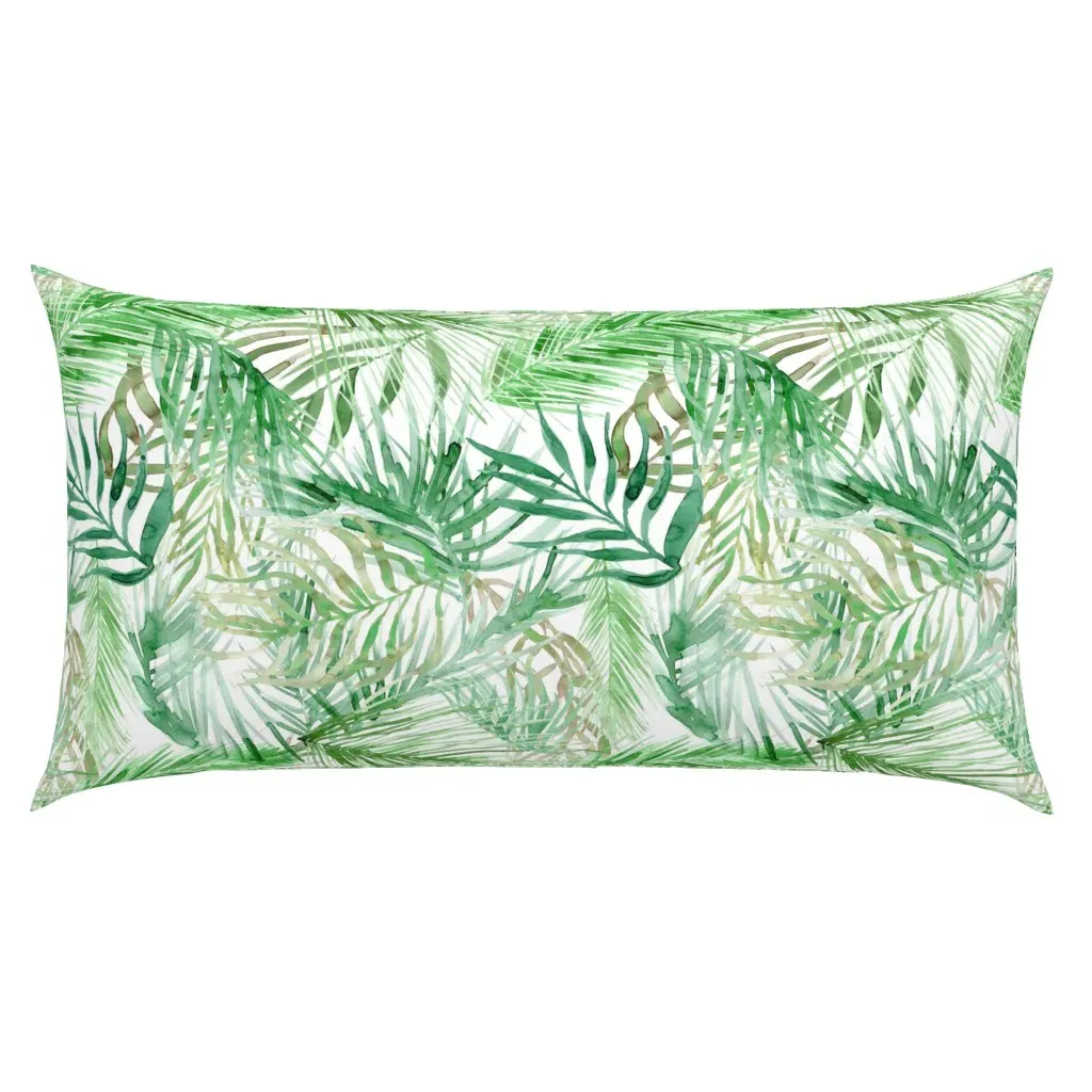 Tropical Watercolor Palm Leaves King Pillow Sham - Green product