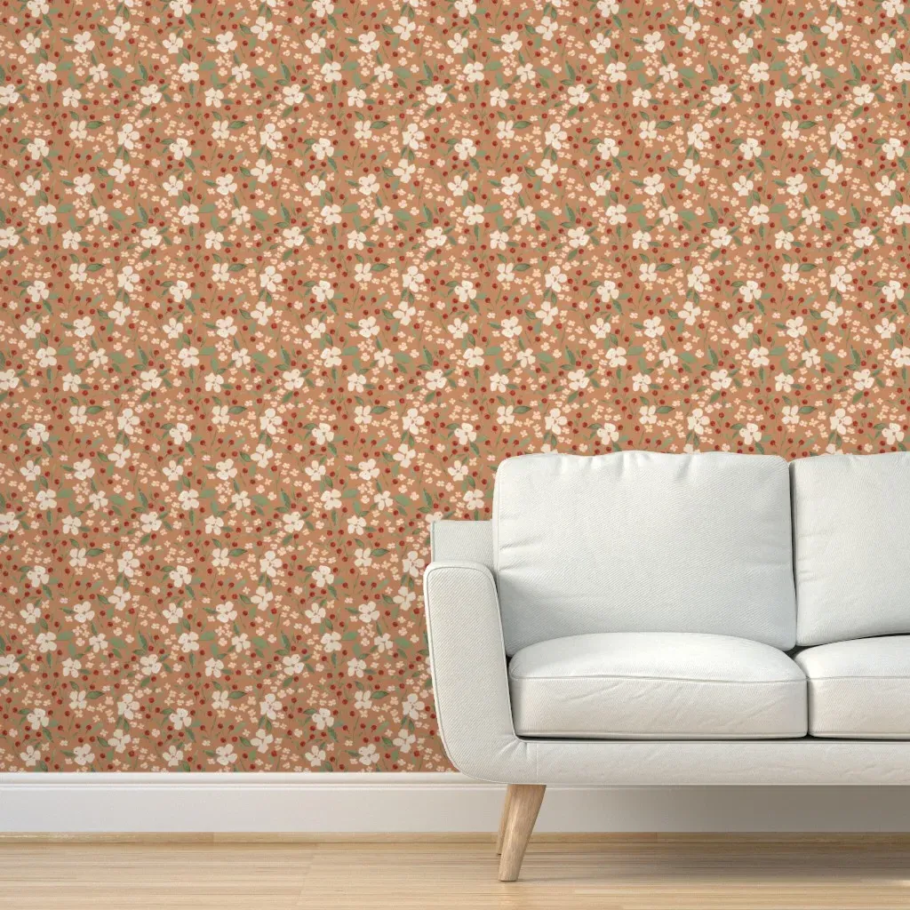 True Love Floral Peel and Stick Wallpaper - Brown, Red product