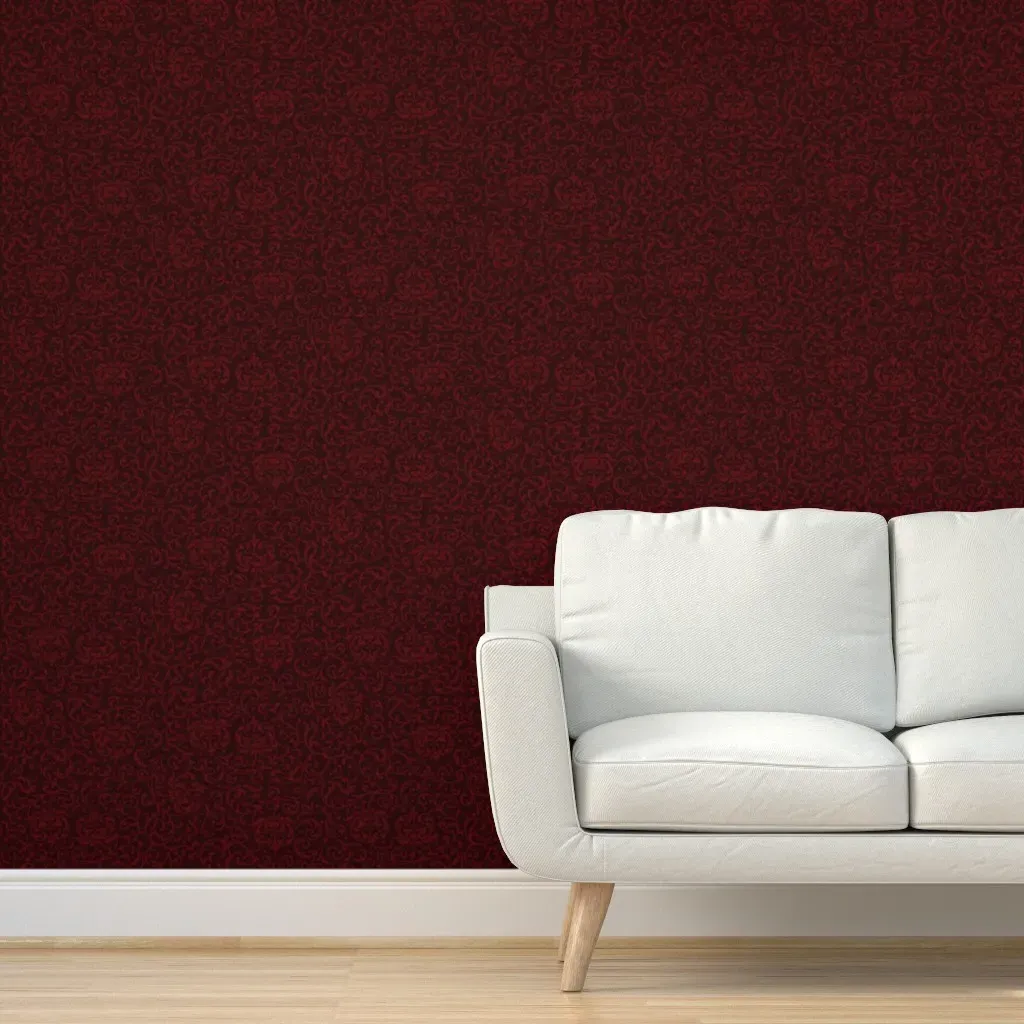 Tudor Rose Peel and Stick Wallpaper - Dark Burgundy product