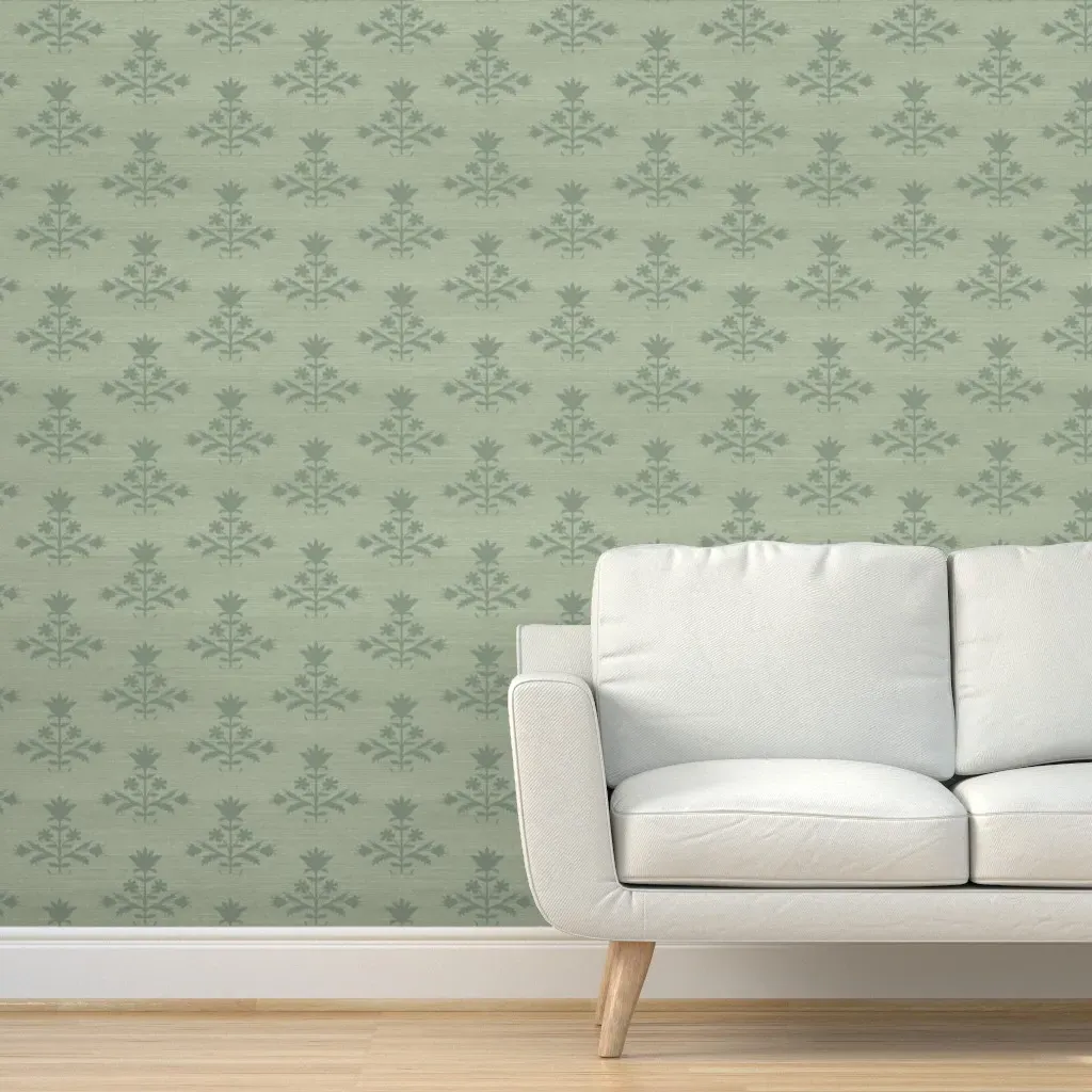 Tulip Hardmix Grasscloth Peel and Stick Wallpaper - Sage Green product