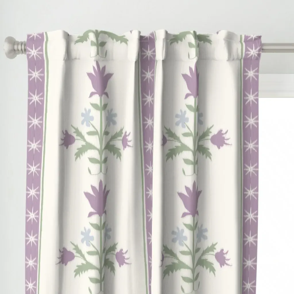 Tulip Indienne Stripe Curtain Panel - Dusty Purple alternate view