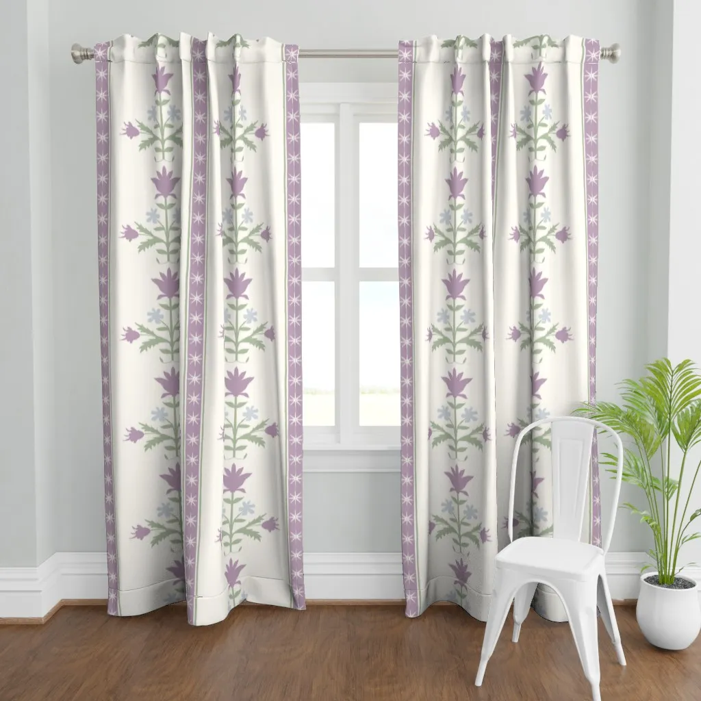 Tulip Indienne Stripe Curtain Panel - Dusty Purple product