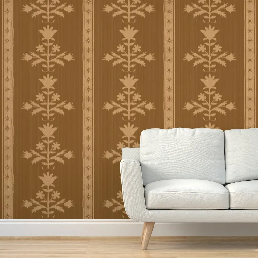 Tulip Indienne Stripe Molasses Peel and Stick Wallpaper - Beige product