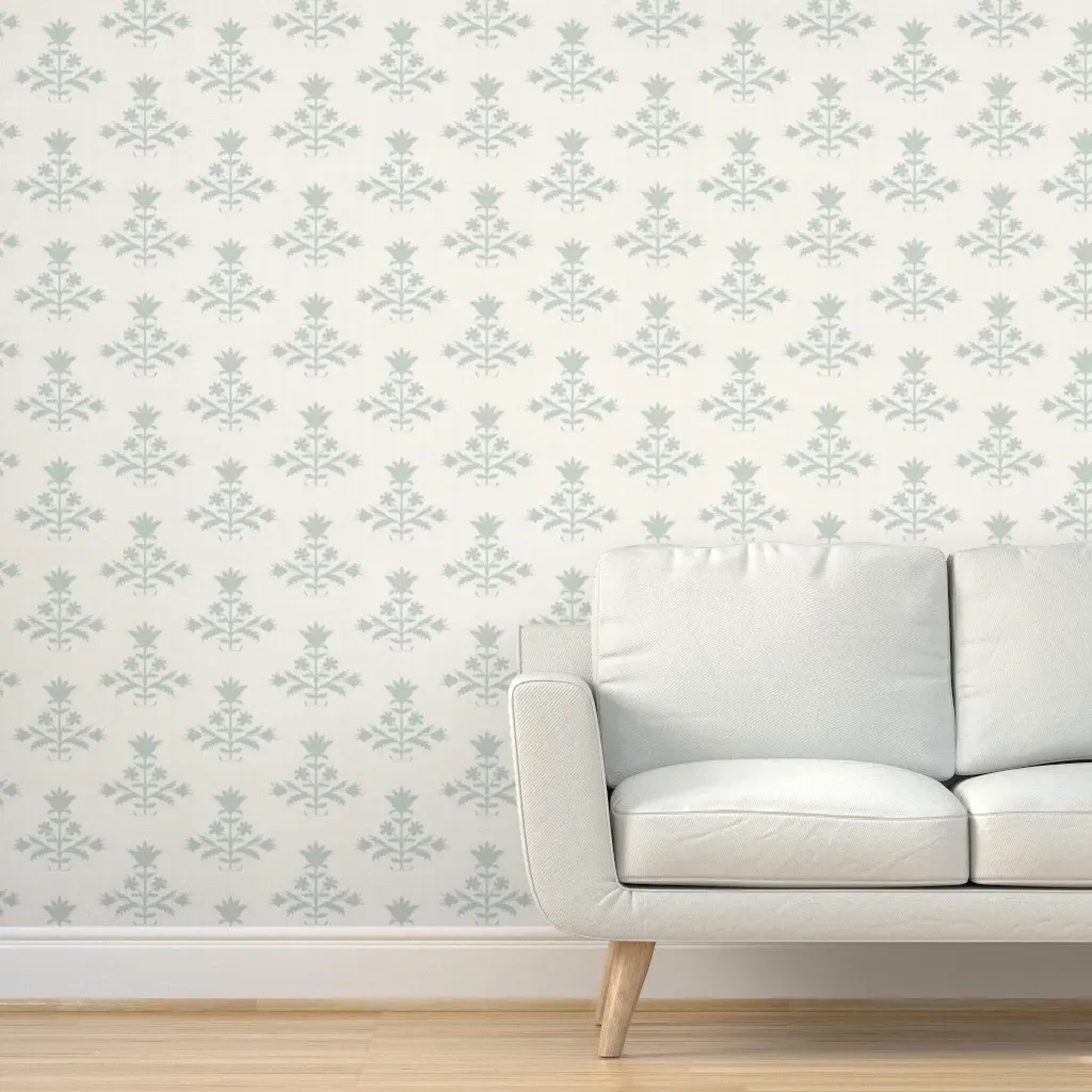 Tulip Print Peel and Stick Wallpaper - Palladian Blue, Cream product