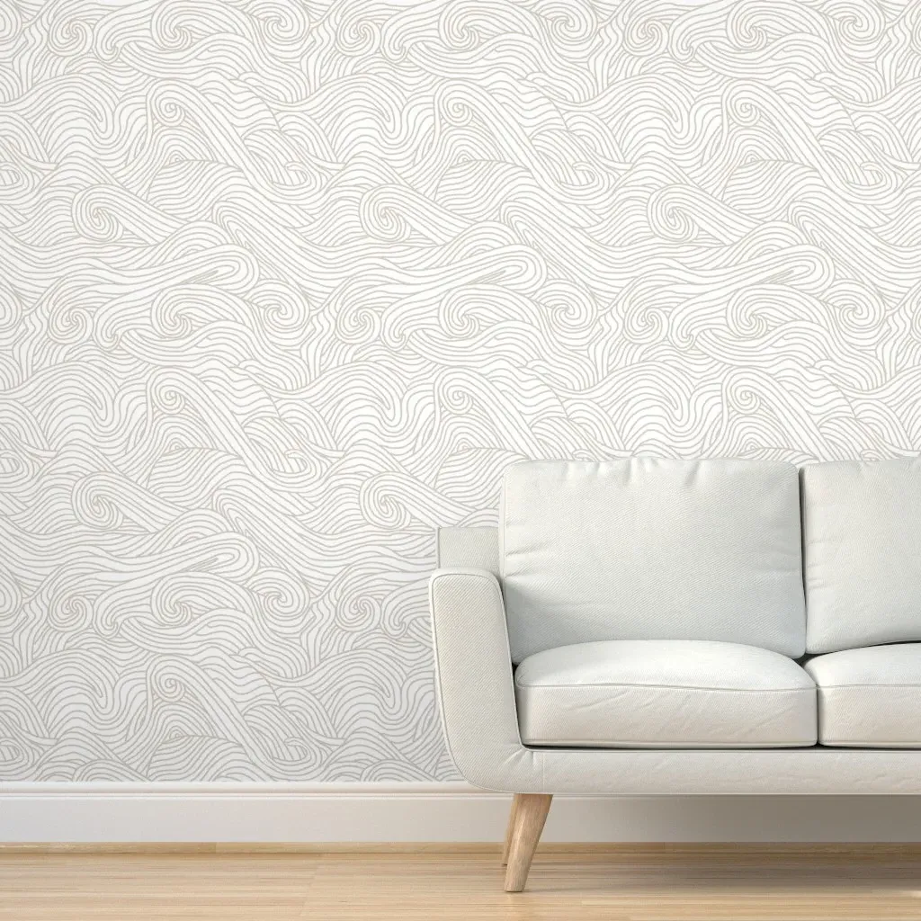 Tumbling Ocean Waves Peel and Stick Wallpaper - Beige product