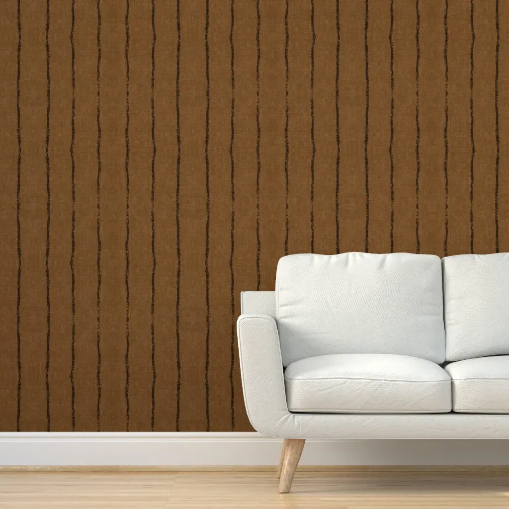 Turka Stripe Peel and Stick Wallpaper - Sienna Brown product