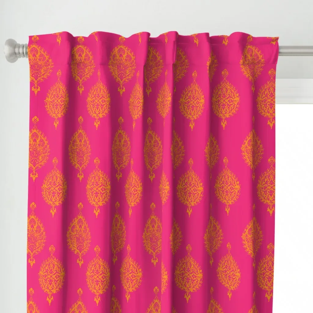 Turkish Tile Curtain Panel - Fuchsia Pink alternate view