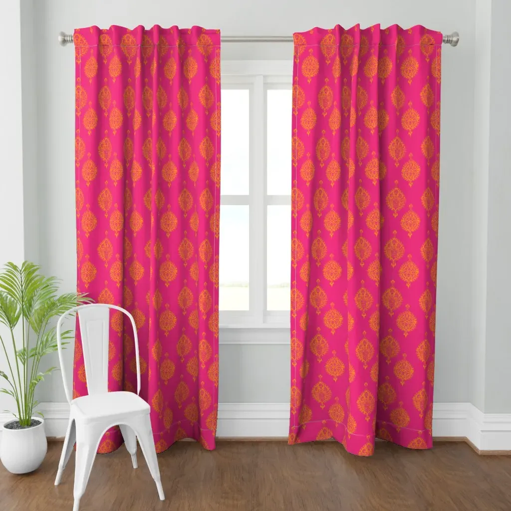 Turkish Tile Curtain Panel - Fuchsia Pink product