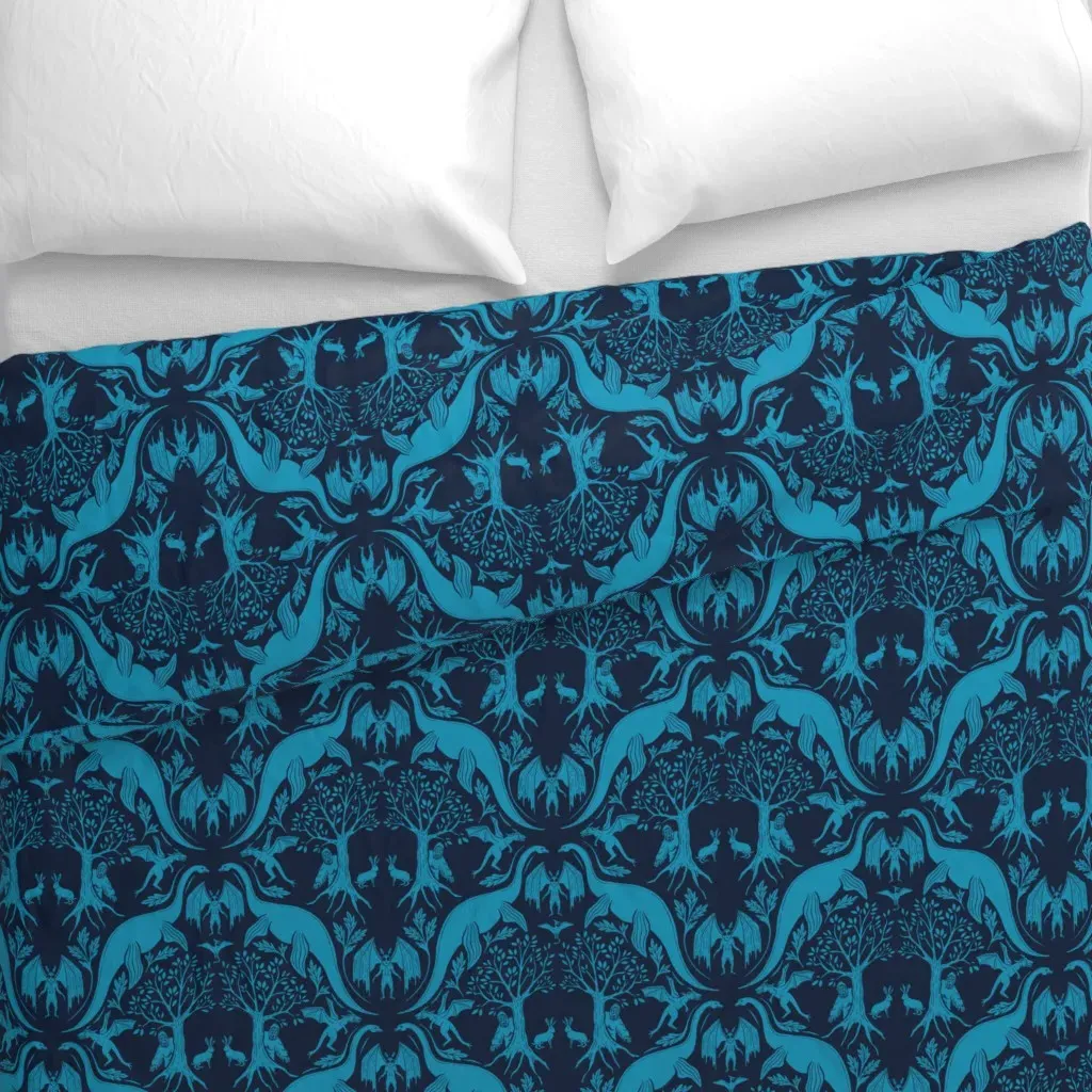 Turquoise & Navy Blue Duvet Cover - Teal alternate view