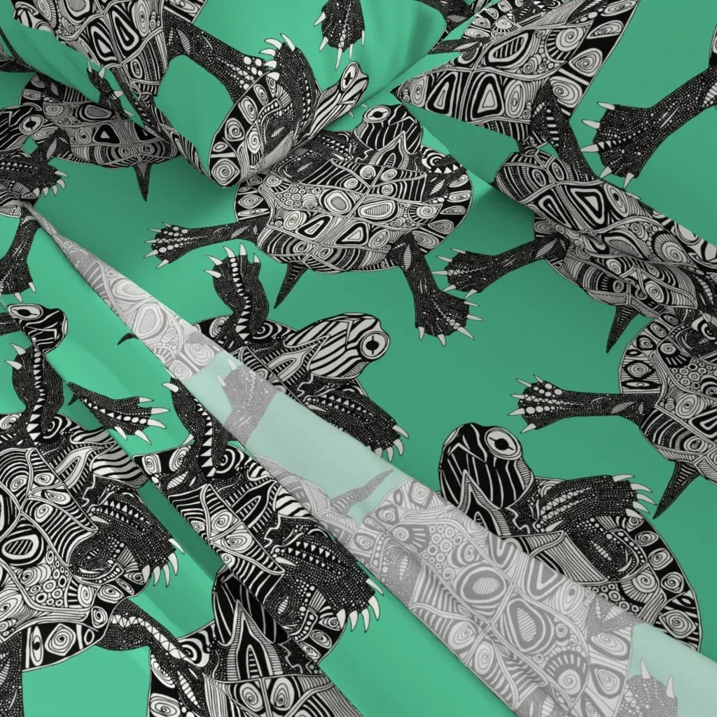 Turtle Party Twin Sheet Set - Black alternate view