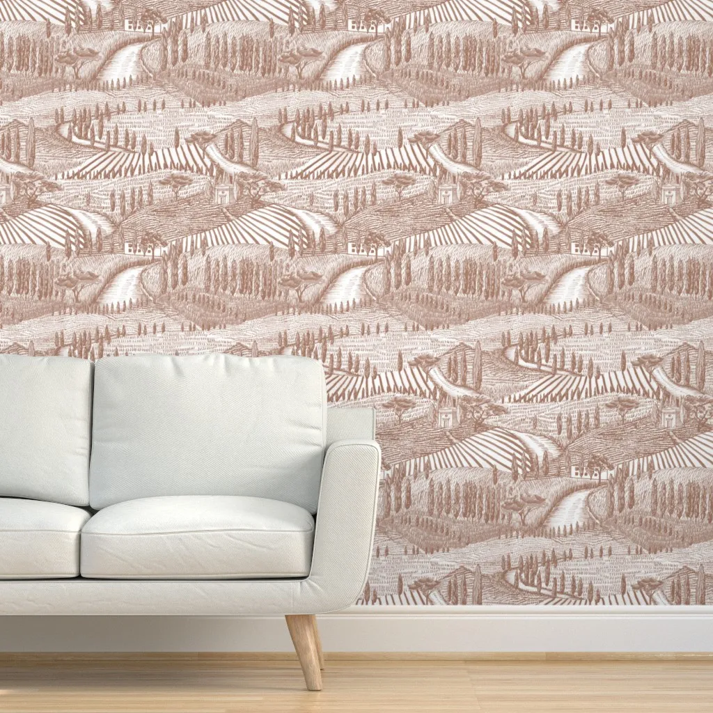 Tuscan Landscape Toile Peel and Stick Wallpaper - Brown product