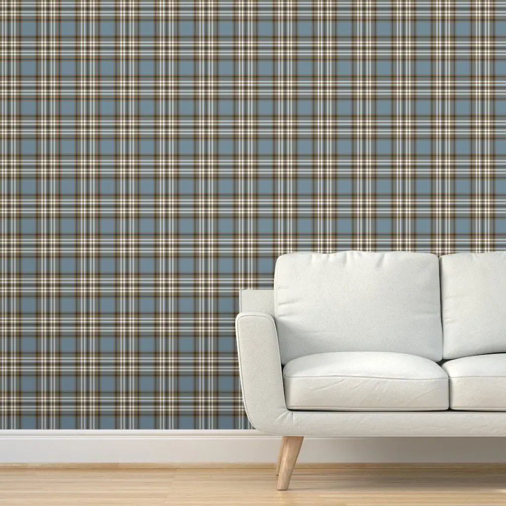 Tweedside Hunting Tartan Peel and Stick Wallpaper - Gray, Blue product
