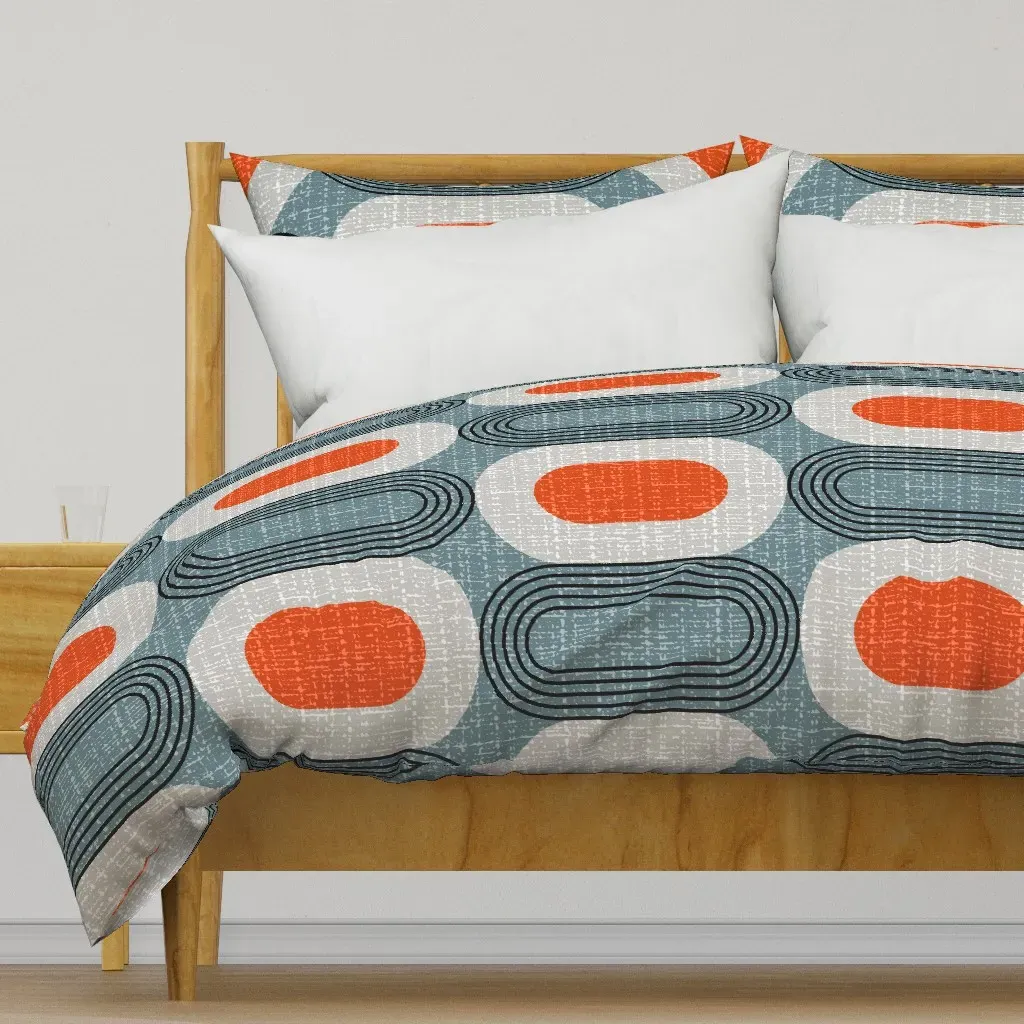 Tweedy Mid Century Duvet Cover - Orange product