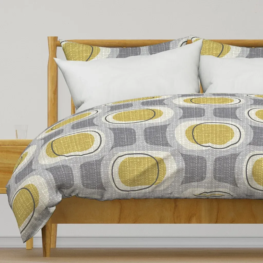Tweedy Orbs Jumbo Retro Gold Duvet Cover - Gray product