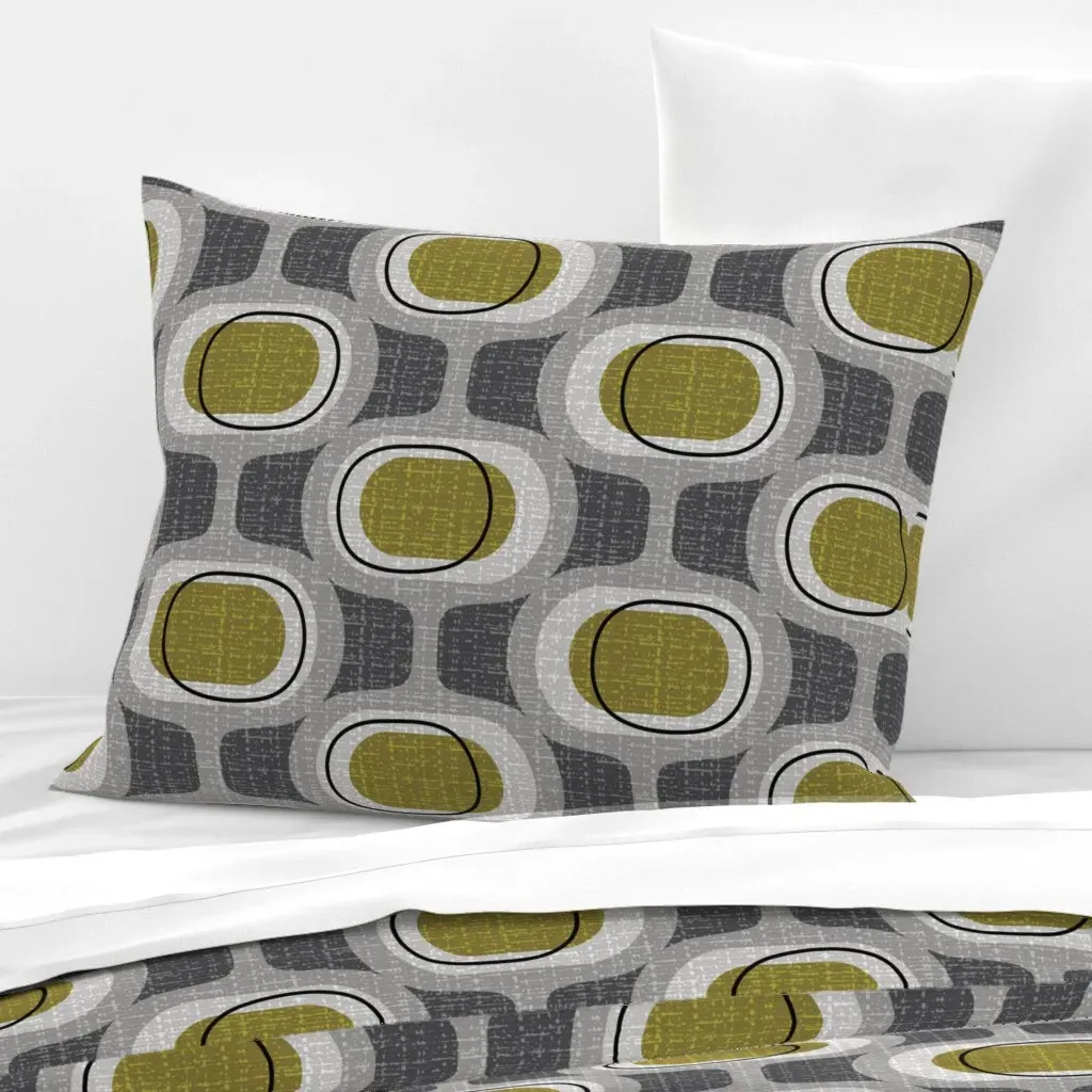 Tweedy Orbs Standard Knife Edge Cushion Cover - Olive Green, Cotton Sateen product