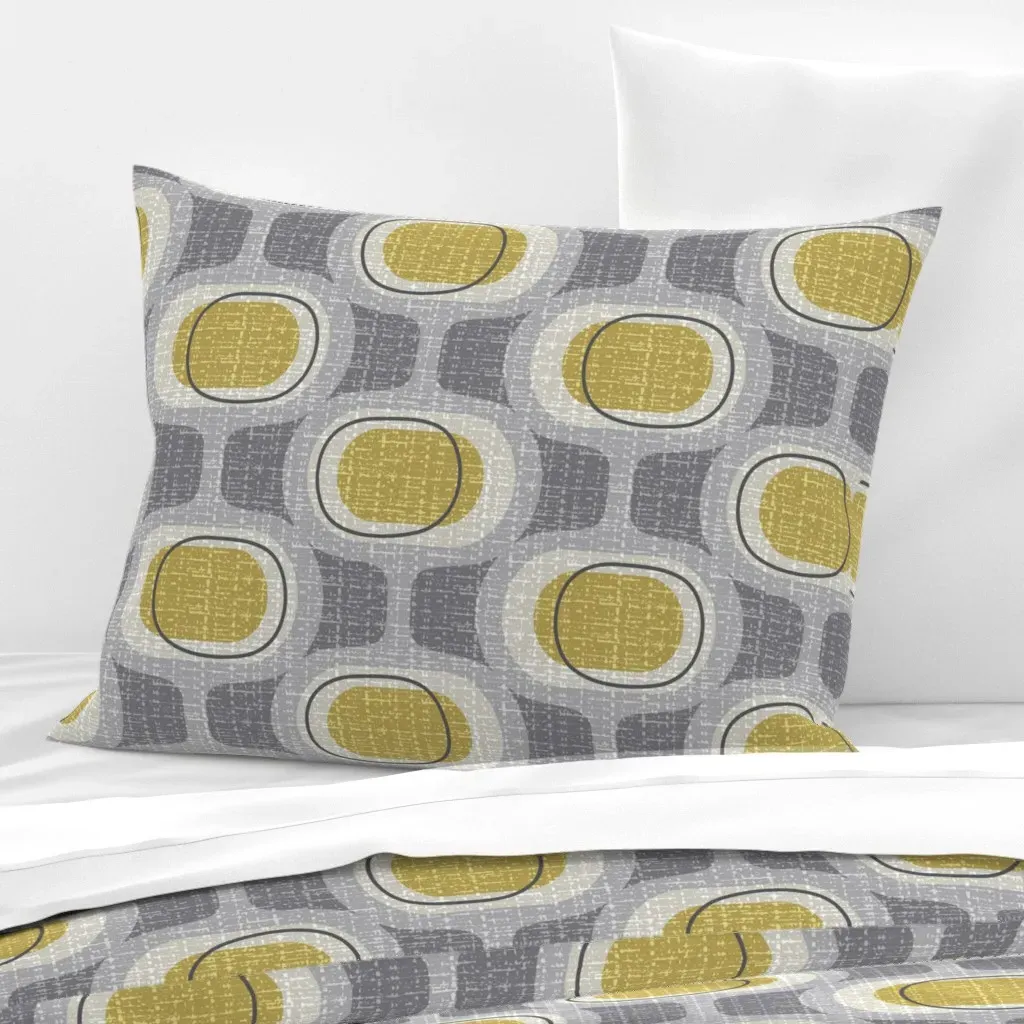 Tweedy Orbs Standard Knife Edge Pillow - Gray, Cotton Sateen product