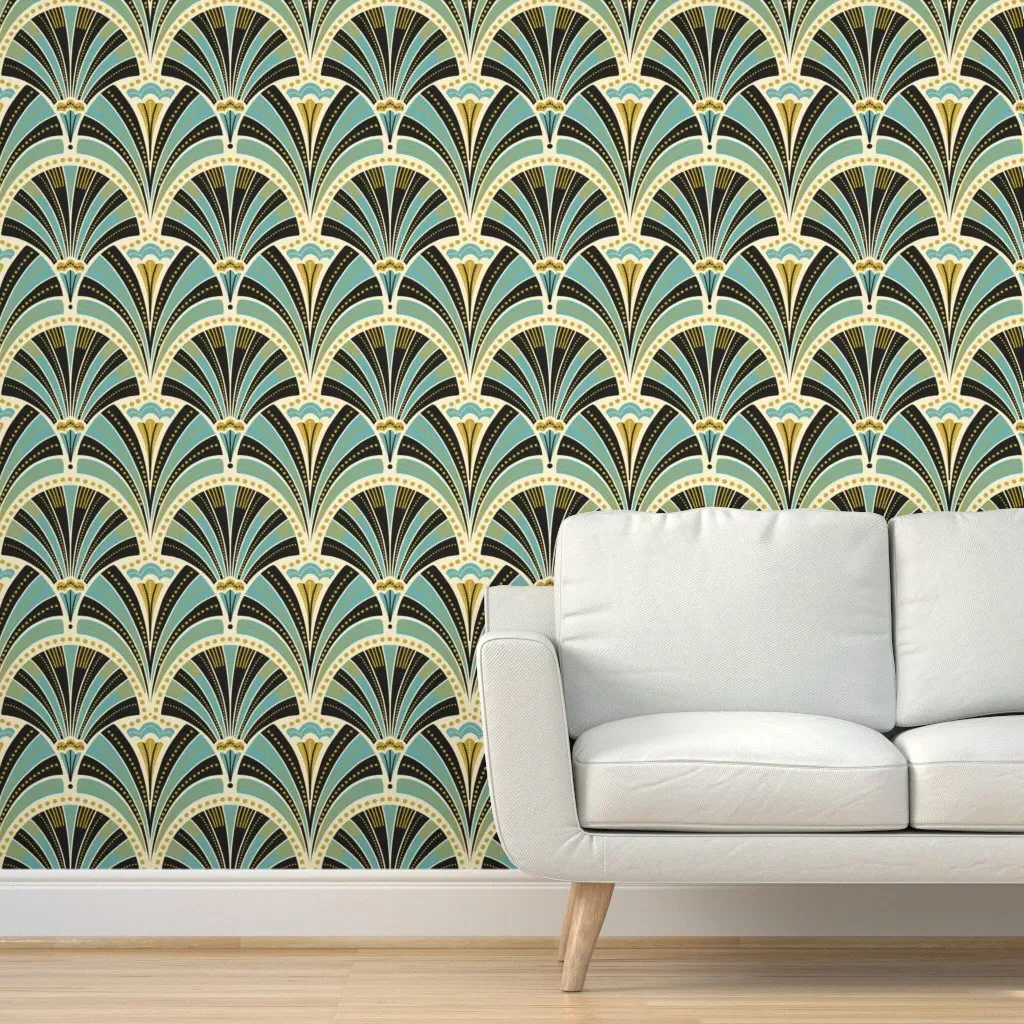 Twenties Peel and Stick Wallpaper Removable - Teal product