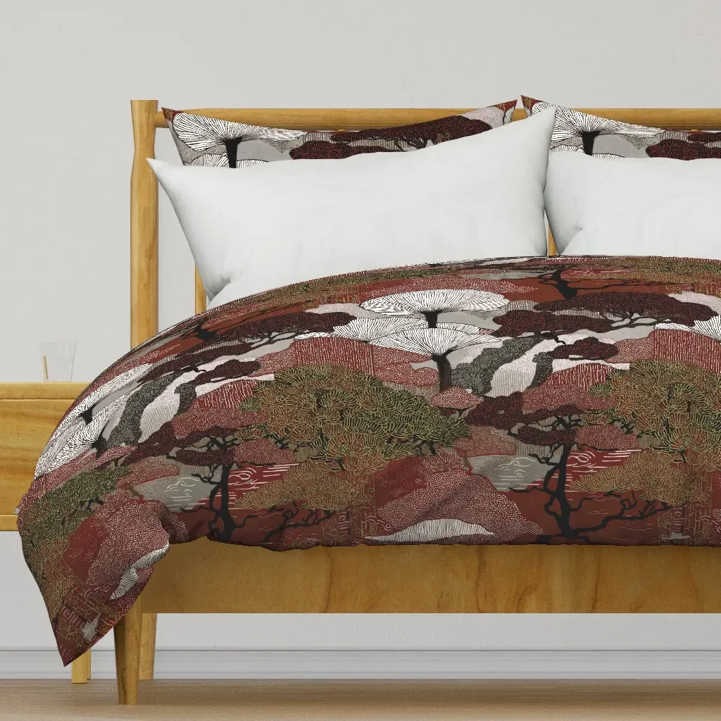 Twilight Grove Duvet Cover - Burgundy product