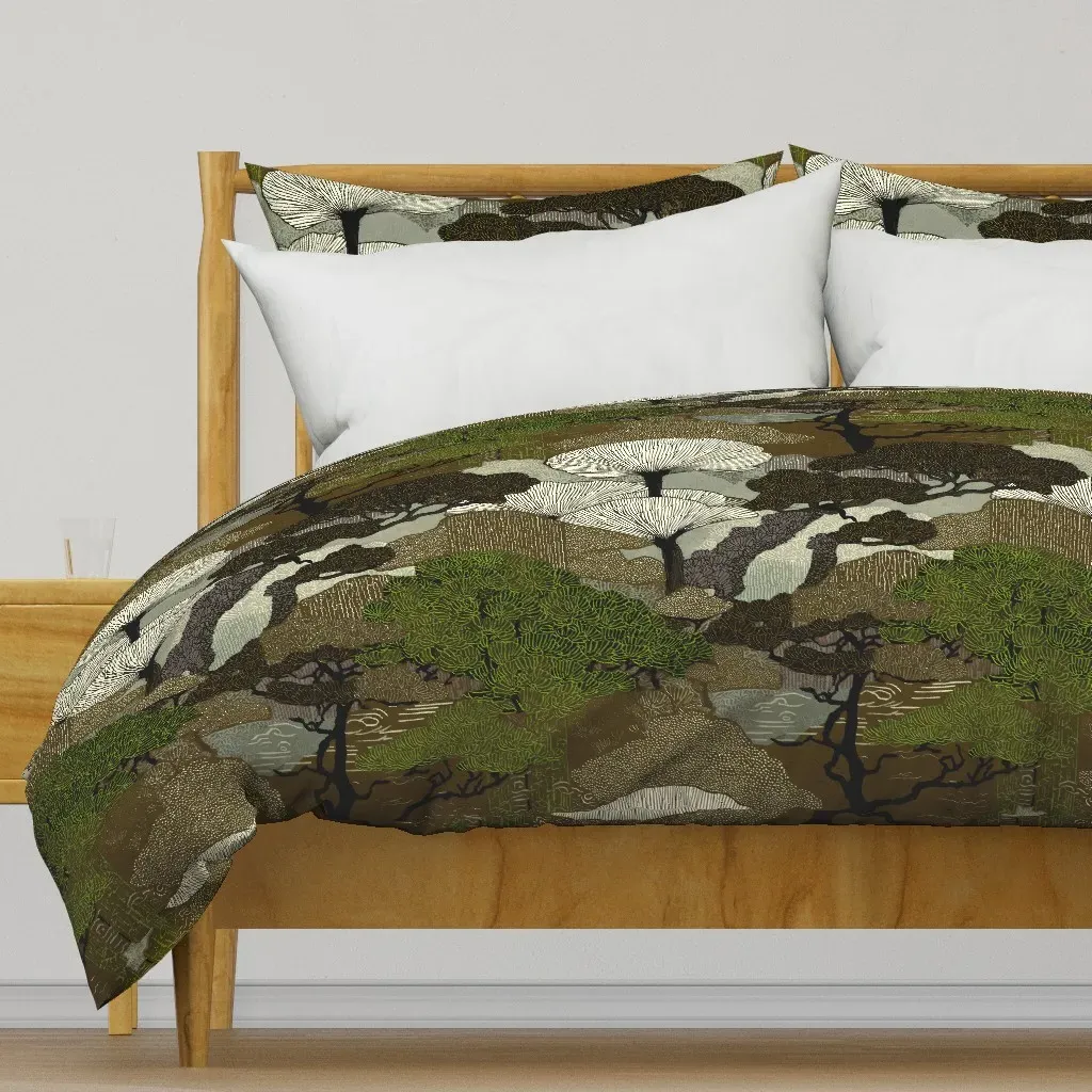 Twilight Grove Duvet Cover - Dark Olive Green product