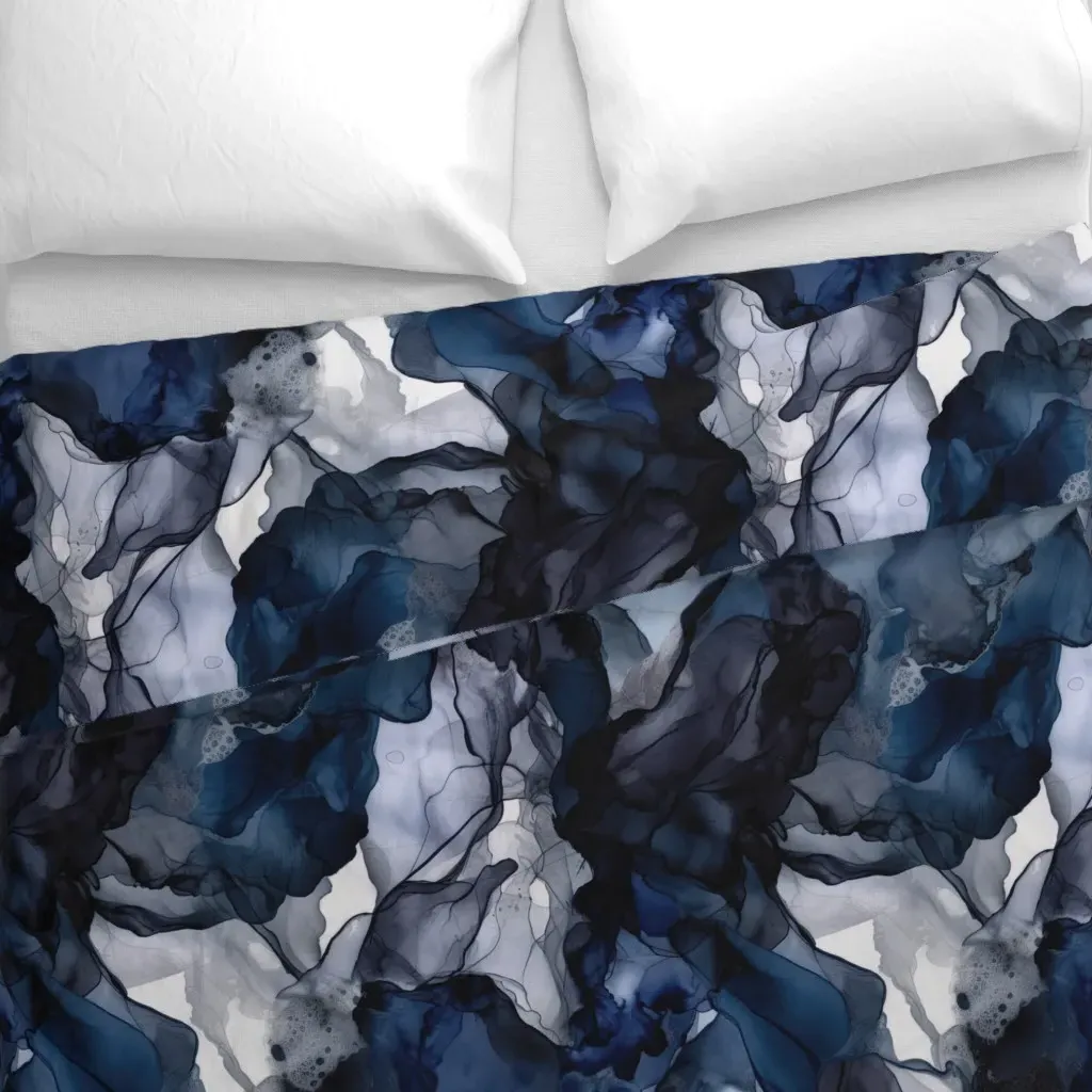 Twilight Lavender Duvet Cover - Navy Blue alternate view