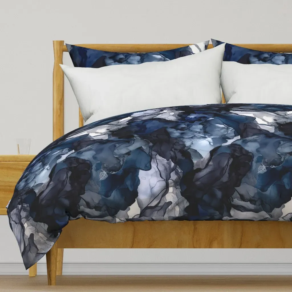 Twilight Lavender Duvet Cover - Navy Blue product
