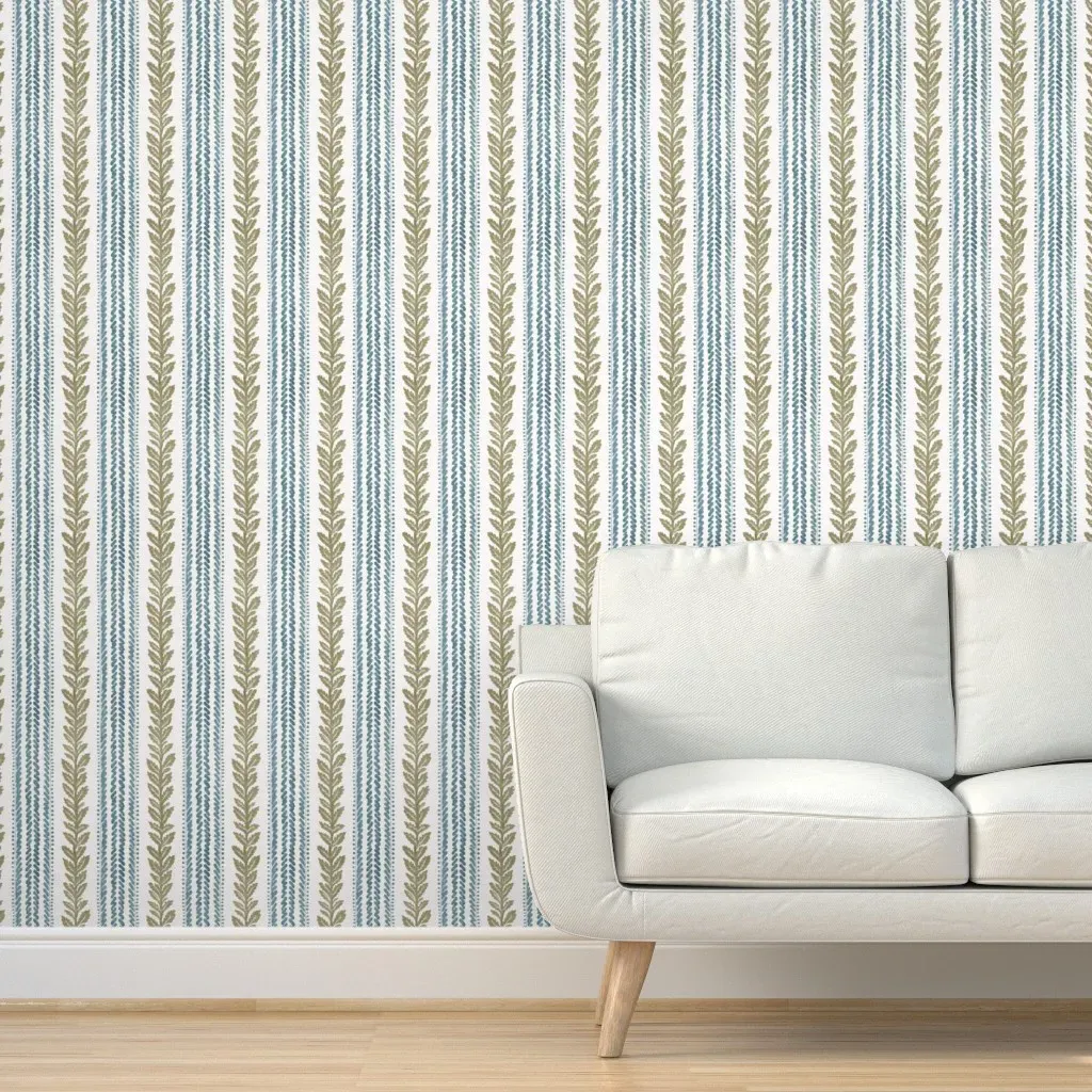 Twill Vine Stripe Peel and Stick Wallpaper - Teal product