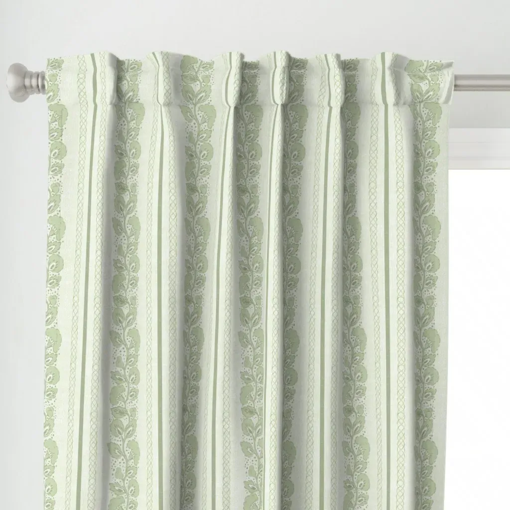 Twisted Floral Vine Curtain Panel - Sage Green alternate view