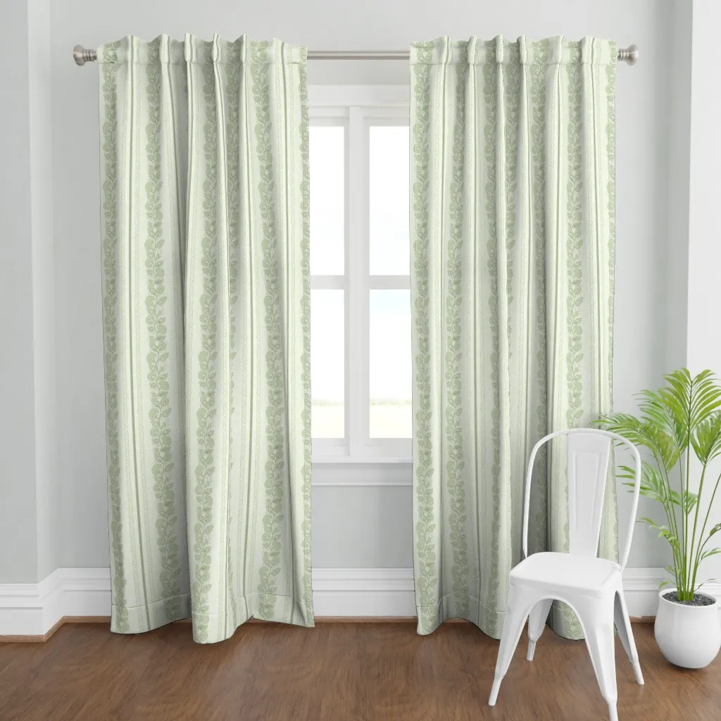 Twisted Floral Vine Curtain Panel - Sage Green product