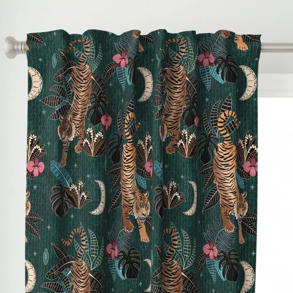 Tyger Tyger Tigers Curtain Panel - Orange alternate view