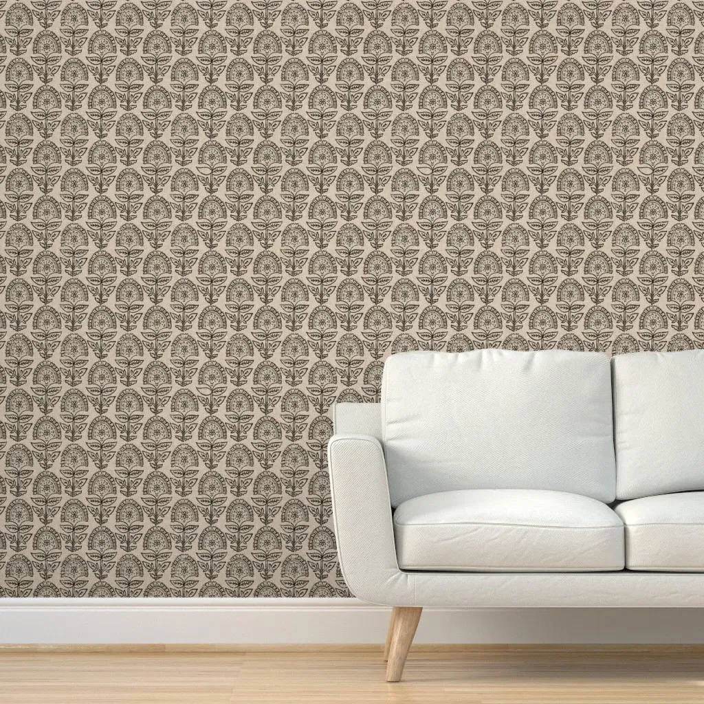 Ubu Kali Linen Peel and Stick Wallpaper - Beige product