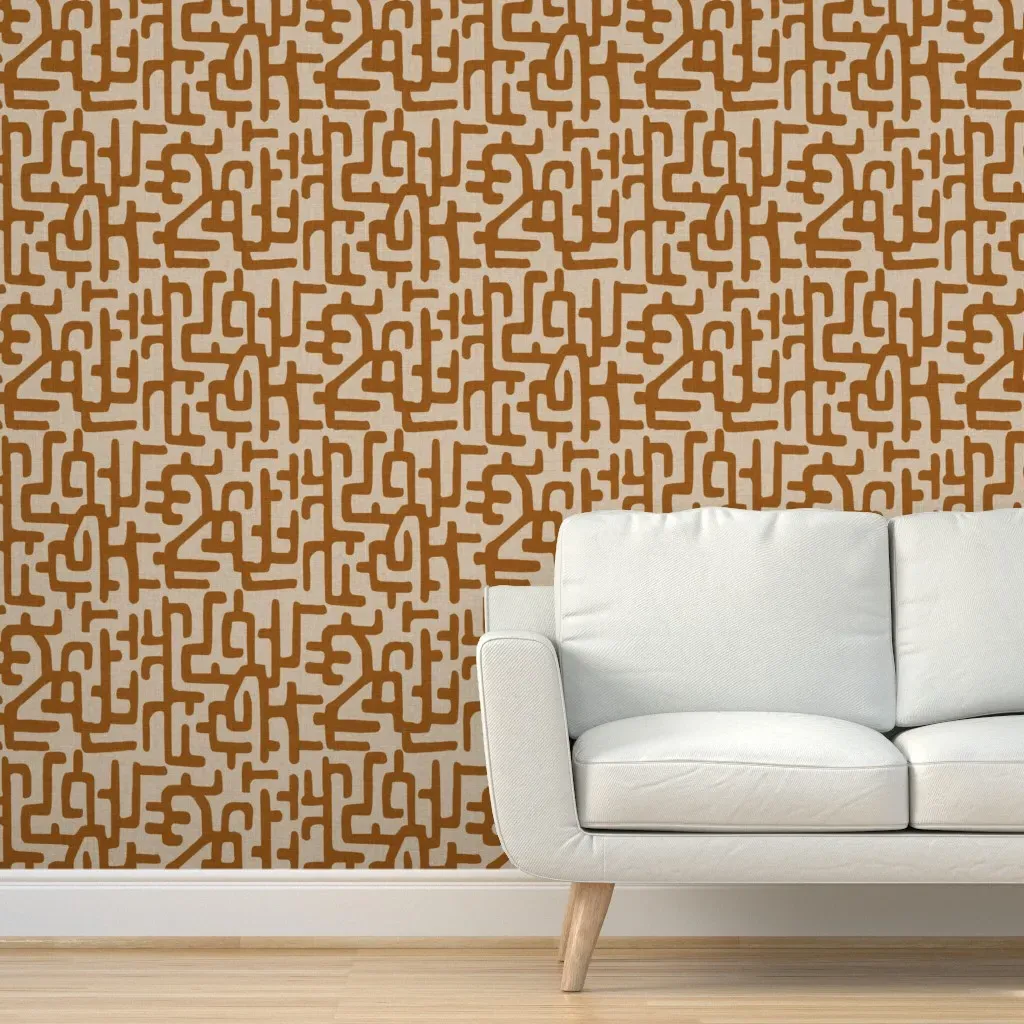 Ubu Sienna Peel and Stick Wallpaper - Burnt Orange product
