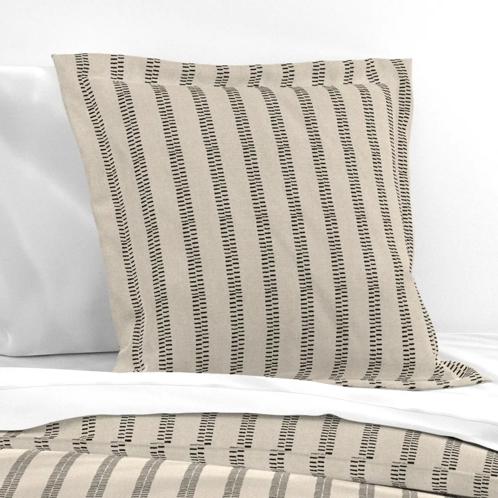 Ubu Stripe Euro Pillow Sham - Beige, Linen product