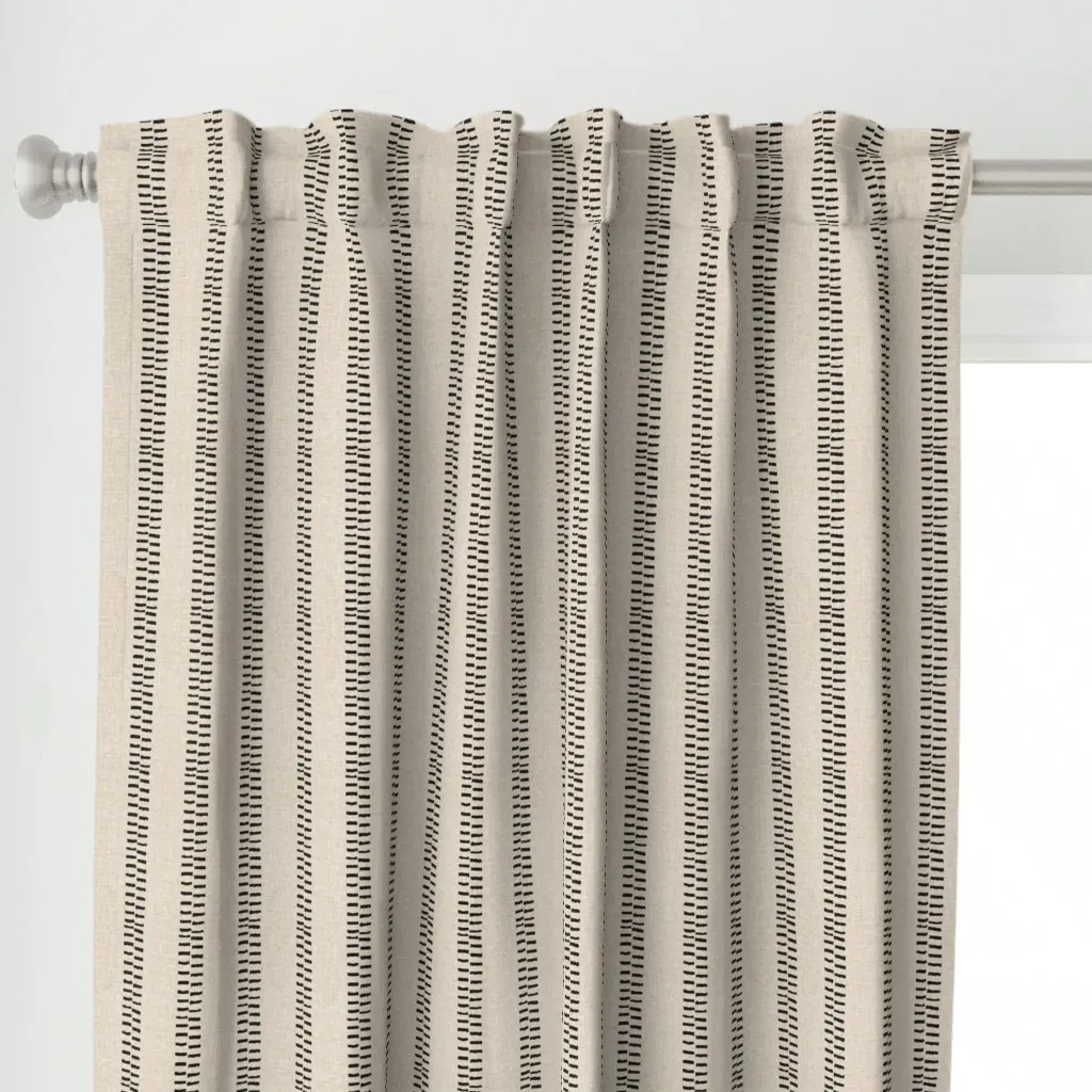Ubu Stripe Linen Curtain Panel - Beige alternate view