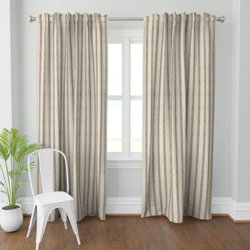 Ubu Stripe Linen Curtain Panel - Beige product