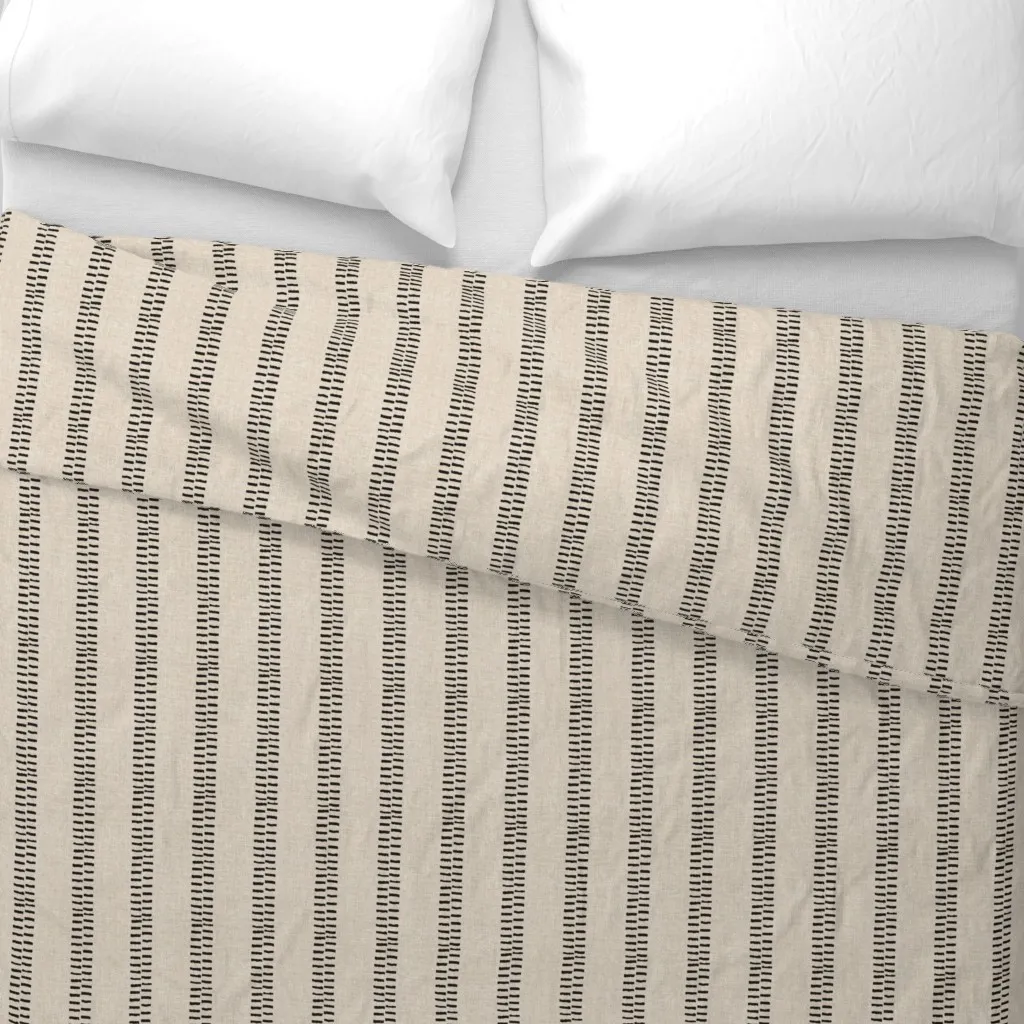 Ubu Stripe Linen Duvet Cover - Beige alternate view