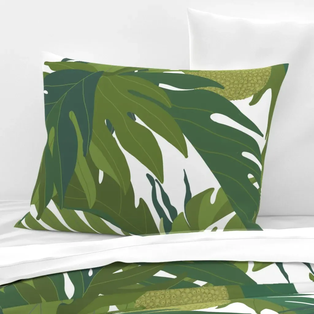 Ulu Aloha Standard Knife Edge Pillow - Green, Cotton Sateen product