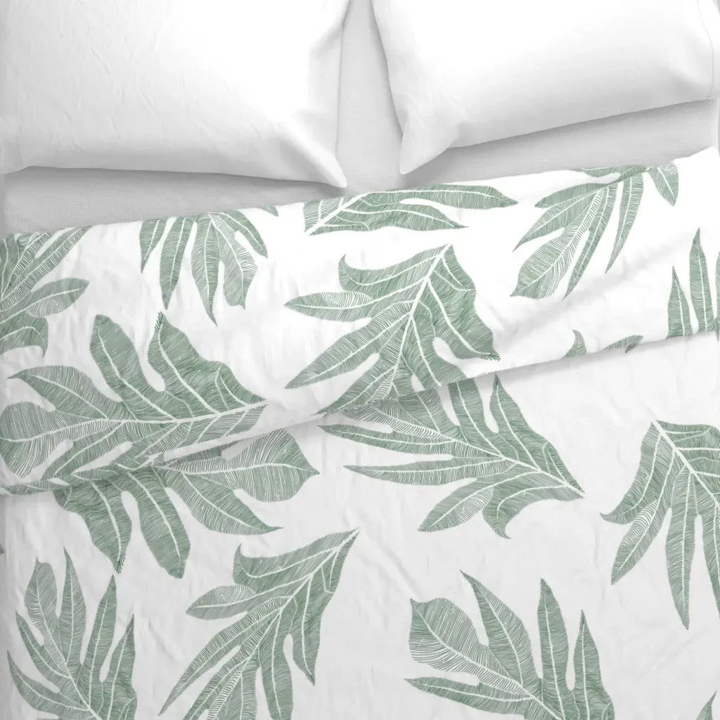 Ulu Nui Holidays Green On Duvet Cover - Sage Green alternate view